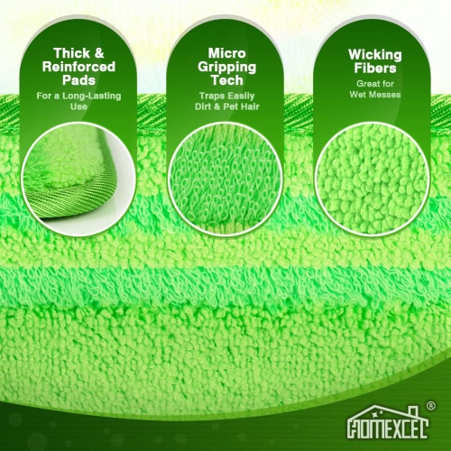 HOMEXCEL Microfiber Mop Pads Compatible with Swiffer Sweeper Mops, Reusable and Machine Washable Floor Mop Pad Refills, Mop Head Replacements for
