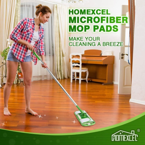 HOMEXCEL Microfiber Mop Pads Compatible with Swiffer Sweeper Mops, Reusable and Machine Washable Floor Mop Pad Refills, Mop Head Replacements for