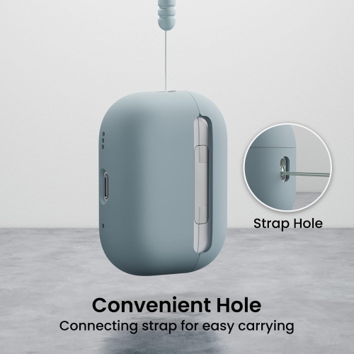 ORNARTO for AirPods Pro 2 Case, Protective Liquid Silicone Case Cover for AirPods Pro 2nd Generation with Lanyard Soft Skin Front LED Visible