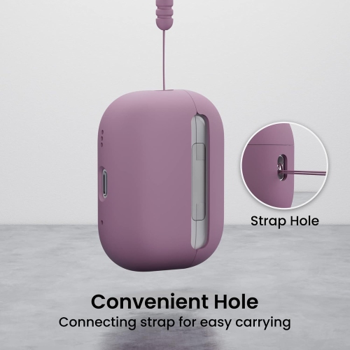 ORNARTO for AirPods Pro 2 Case, Protective Liquid Silicone Case Cover for AirPods Pro 2nd Generation with Lanyard Soft Skin Front LED Visible