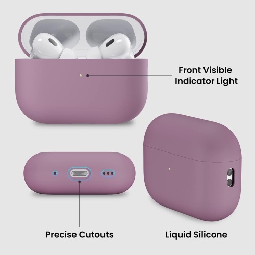 ORNARTO for AirPods Pro 2 Case, Protective Liquid Silicone Case Cover for AirPods Pro 2nd Generation with Lanyard Soft Skin Front LED Visible