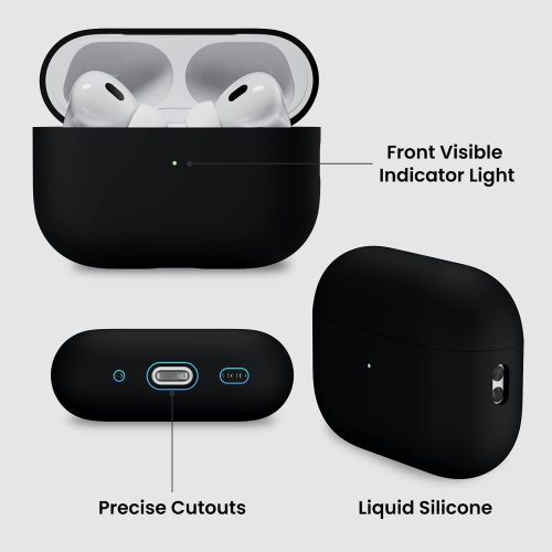 ORNARTO for AirPods Pro 2 Case, Protective Liquid Silicone Case Cover for AirPods Pro 2nd Generation with Lanyard Soft Skin Front LED Visible