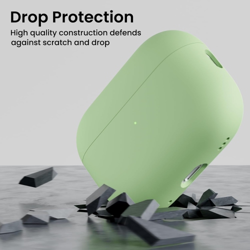 ORNARTO pour étui AirPods Pro 2, étui protecteur en silicone liquide pour AirPods Pro 2nd génération avec étui en silicone souple à DEL visible pour