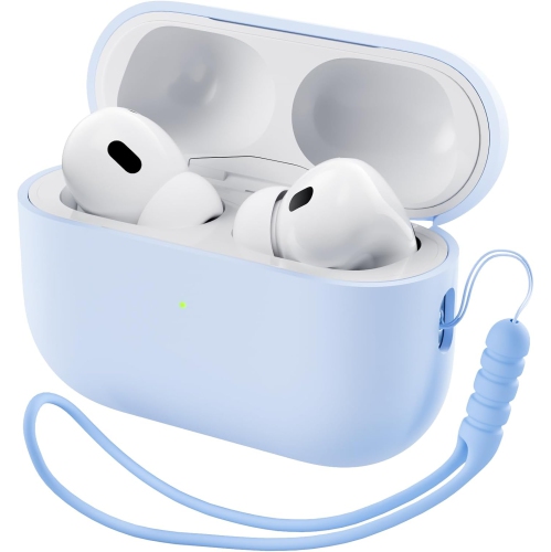 ORNARTO for AirPods Pro 2 Case, Protective Liquid Silicone Case Cover for AirPods Pro 2nd Generation with Lanyard Soft Skin Front LED Visible