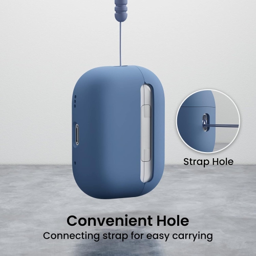 ORNARTO for AirPods Pro 2 Case, Protective Liquid Silicone Case Cover for AirPods Pro 2nd Generation with Lanyard Soft Skin Front LED Visible