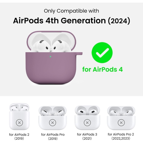 ORNARTO for AirPods 4th Generation Case, Protective Liquid Silicone Case Cover for AirPods 4th Generation with Lanyard Soft Skin Front LED Visible