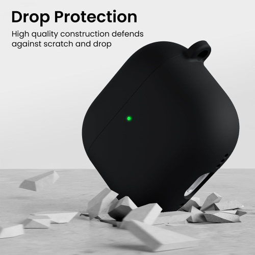 ORNARTO pour AirPods 4th génération d'étui, étui protecteur en silicone liquide pour AirPods 4th génération avec cordon Étui souple en silicone