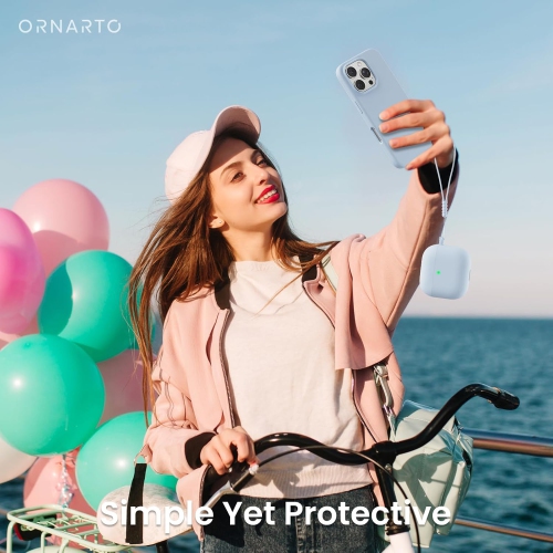 ORNARTO for AirPods 4th Generation Case, Protective Liquid Silicone Case Cover for AirPods 4th Generation with Lanyard Soft Skin Front LED Visible