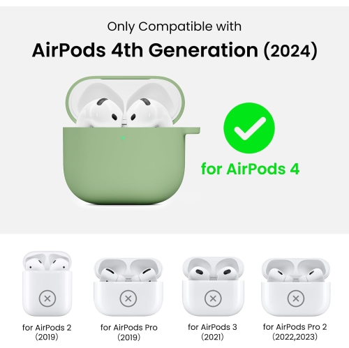 ORNARTO for AirPods 4th Generation Case, Protective Liquid Silicone Case Cover for AirPods 4th Generation with Lanyard Soft Skin Front LED Visible