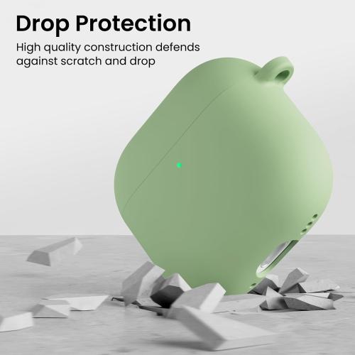 ORNARTO for AirPods 4th Generation Case, Protective Liquid Silicone Case Cover for AirPods 4th Generation with Lanyard Soft Skin Front LED Visible