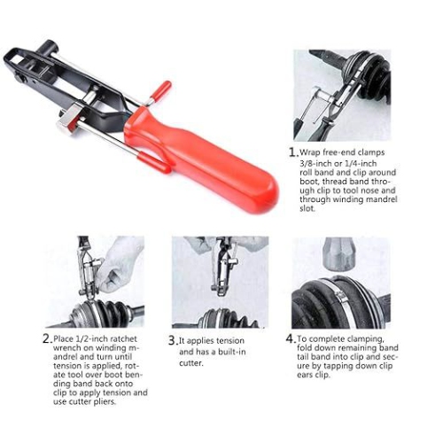 CV Boot Clamp Pliers CV Joint Ear Clamp Banding Tool Set for Vehicles ATV UTV Boot Clamps