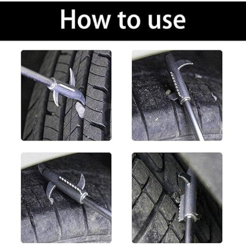 Automotive Tire Stone Cleaning Hook Multifunctional Portable Tire Stone Removal Tool Stainless Steel Car Tyre Protector Repair Tool Wheel Cleaning