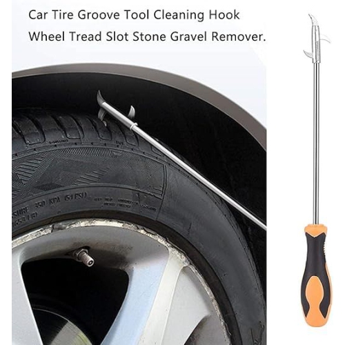 Automotive Tire Stone Cleaning Hook Multifunctional Portable Tire Stone Removal Tool Stainless Steel Car Tyre Protector Repair Tool Wheel Cleaning