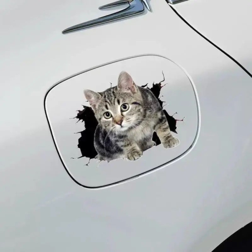 Autocollant voiture 3D simulation Cute Cat rayures pour couvrir l'autocollant corps