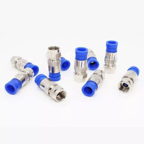 10Pcs RG6 Compression Connector Waterproof Connection F Type Compression Connector