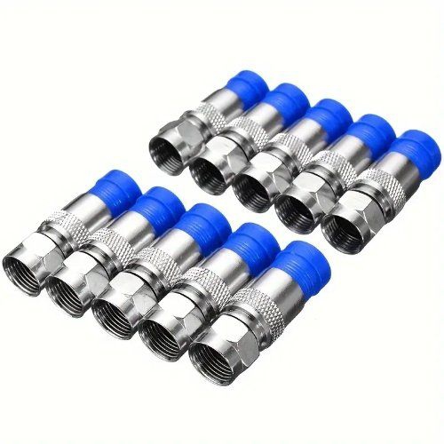 10Pcs RG6 Compression Connector Waterproof Connection F Type Compression Connector