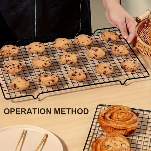 Grille de refroidissement antiadhésive en acier inoxydable pour la cuisson – la grille de cuisson est faite de métal pur de haute qualité, sans