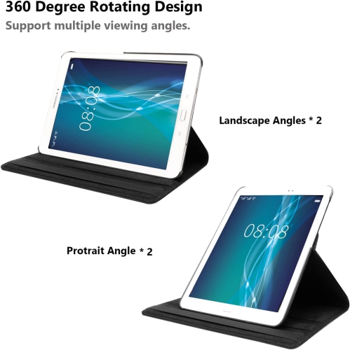 Rotating Case for Samsung Galaxy Tab A 8.0" T350 T355, 360 Degree Stand [Auto Sleep/Wake] Flip Leather Smart Tablet Cover