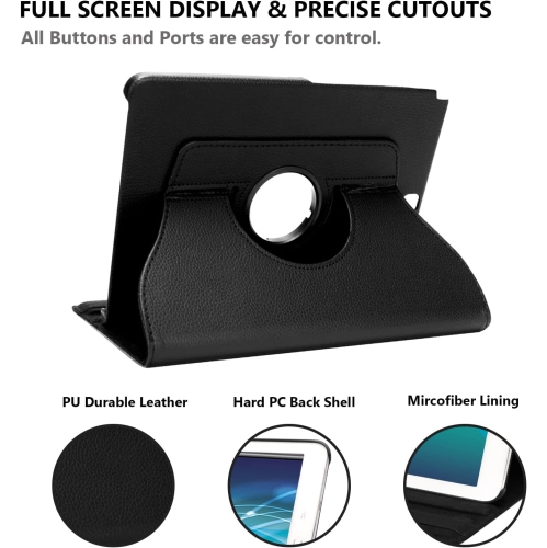 Rotating Case for Samsung Galaxy Tab A 8.0" T350 T355, 360 Degree Stand [Auto Sleep/Wake] Flip Leather Smart Tablet Cover