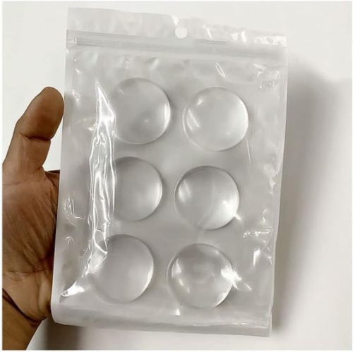 6pcs Round Non-Slip Silicone Door Stopper, Furniture Bumper, Wall Protector NEW