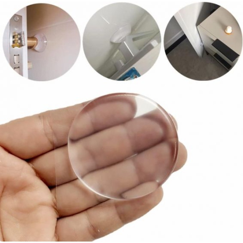 6pcs Round Non-Slip Silicone Door Stopper, Furniture Bumper, Wall Protector NEW