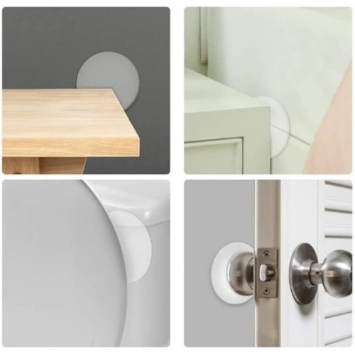 6pcs Round Non-Slip Silicone Door Stopper, Furniture Bumper, Wall Protector NEW