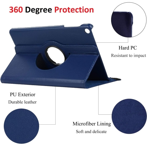 Rotating Case for Samsung Galaxy Tab A9 8.7", 360 Degree Stand [Auto Sleep/Wake] Flip Leather Smart Tablet Cover