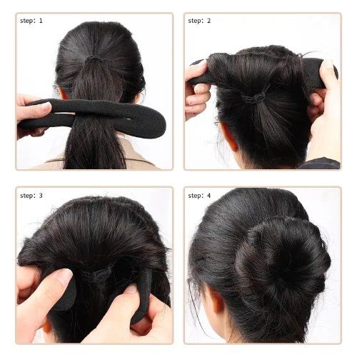 Black Juda Maker Magic Beauty Hairstyle Foam Sponge, Hair Accessories For Women and Girls