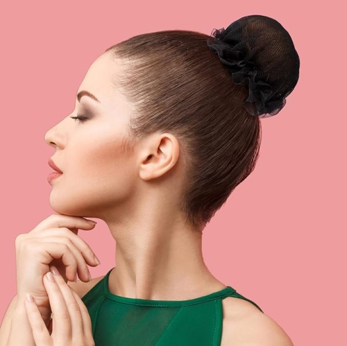 10pcs Black Bun Hair Nets Stretch Reusable Elastic Mesh Bun Cover Ballerina Dancer Bank Clerk