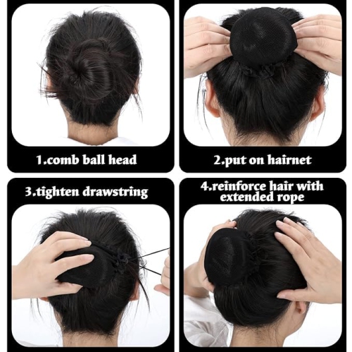 10pcs Black Bun Hair Nets Stretch Reusable Elastic Mesh Bun Cover Ballerina Dancer Bank Clerk