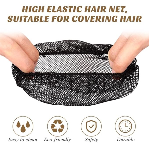 10pcs Black Bun Hair Nets Stretch Reusable Elastic Mesh Bun Cover Ballerina Dancer Bank Clerk