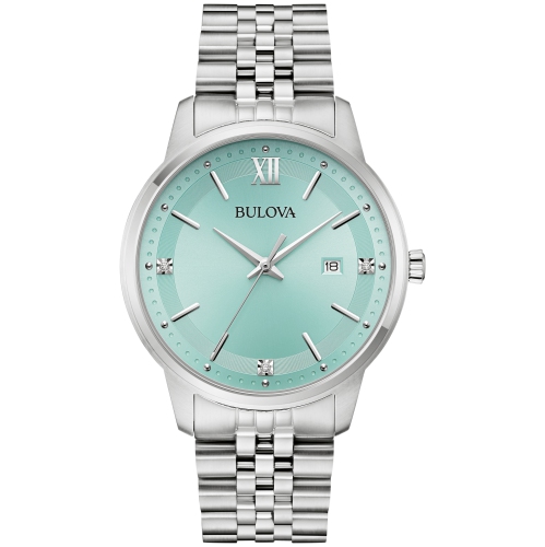 Bulova Mens Classic Quartz Watch 41mm Silver Tone Stainless Steel Case and Bracelet with Blue Dial 96D157 Best Buy Canada