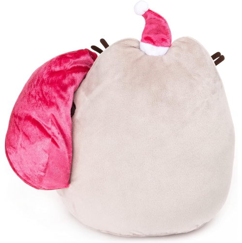 GUND Santa Claws Pusheen Holiday Plush Stuffed Animal Cat, Gray and Pink, 9.5