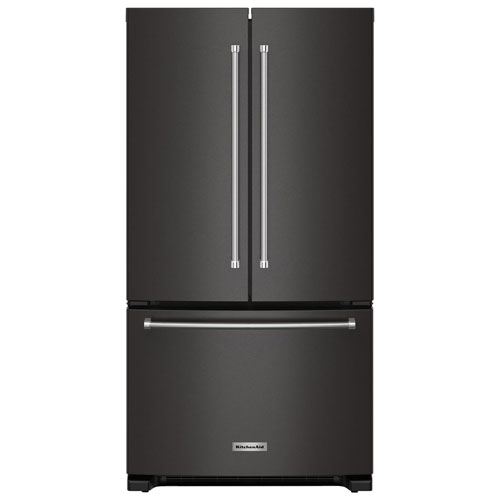 KitchenAid 36" 20 Cu. Ft. French Door Refrigerator with Water Dispenser - Black Stainless Steel