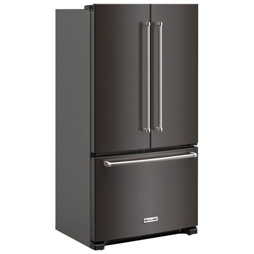 KitchenAid 36" 20 Cu. Ft. French Door Refrigerator with Water Dispenser - Black Stainless Steel