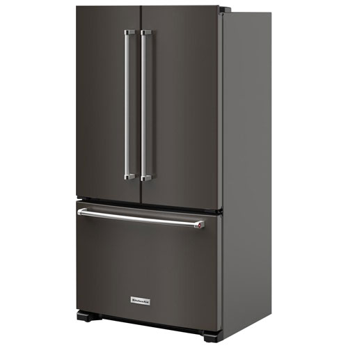 KitchenAid 36" 20 Cu. Ft. French Door Refrigerator with Water Dispenser - Black Stainless Steel