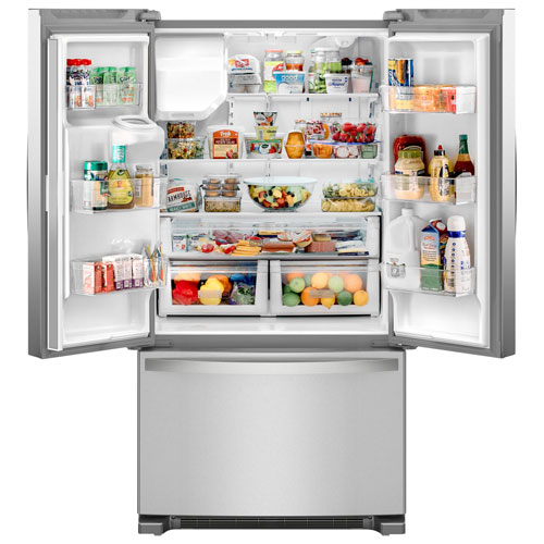 Whirlpool 36" 24.7 Cu. Ft. French Door Refrigerator with Water & Ice Dispenser - Stainless Steel