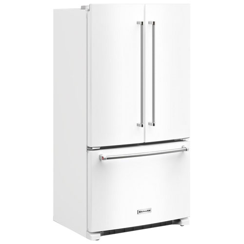 KitchenAid 36" 20 Cu. Ft. French Door Refrigerator with Water Dispenser - White