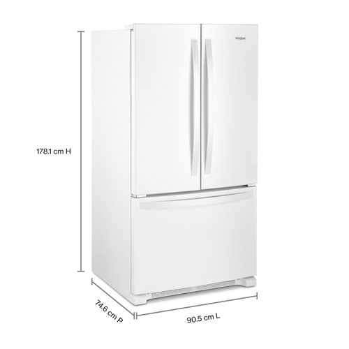 Whirlpool 36" 20 Cu. Ft. French Door Refrigerator with Water Dispenser - White