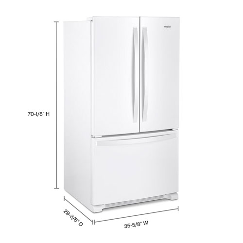 Réfrigérateur à deux portes 25,2 pi³ 36 po de Whirlpool - Blanc