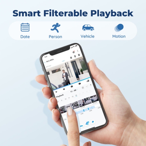 Reolink 16-Channel PoE 4K Security Camera System with 5X Optical Zoom & Spotlights Color Night Vision, 4TB HDD, RLK16-811B8-A