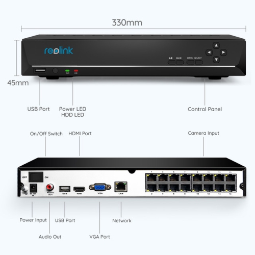 Reolink 4K 8MP IK10 Surveillance System with 5× Optical Zoom and Spotlight Color Night Vision, 16-Channel NVR with 4TB HDD, RLK16-843V8