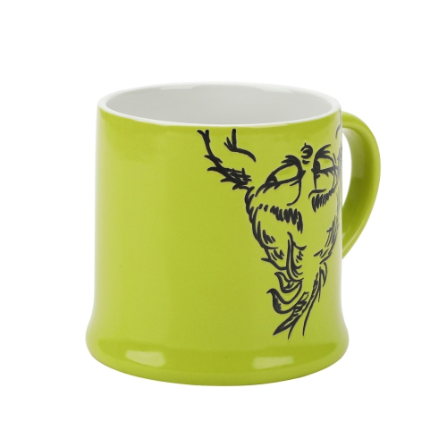 The Grinch Upside-Down Character 16 Oz Wax Resistant Green Ceramic Mug