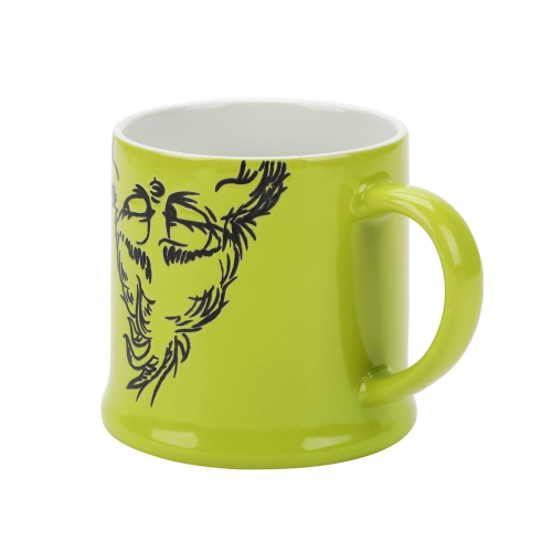 The Grinch Upside-Down Character 16 Oz Wax Resistant Green Ceramic Mug