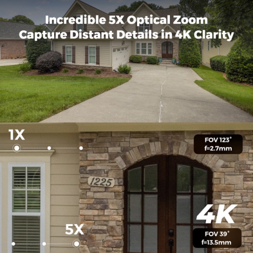 Reolink Smart 4K 8MP IK10 PoE Security Camera System with 5× Optical Zoom and Spotlight Color Night Vision, 8CH NVR with 2TB HDD, RLK8-843V6