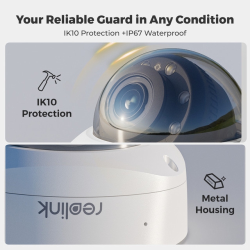 Reolink Smart 4K 8MP IK10 PoE Security Camera System with 5× Optical Zoom and Spotlight Color Night Vision, 8CH NVR with 2TB HDD, RLK8-843V6