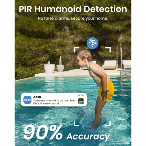 aosu 2K Security Camera Wireless Outdoor, Solar Powered Security Camera with Spotlight