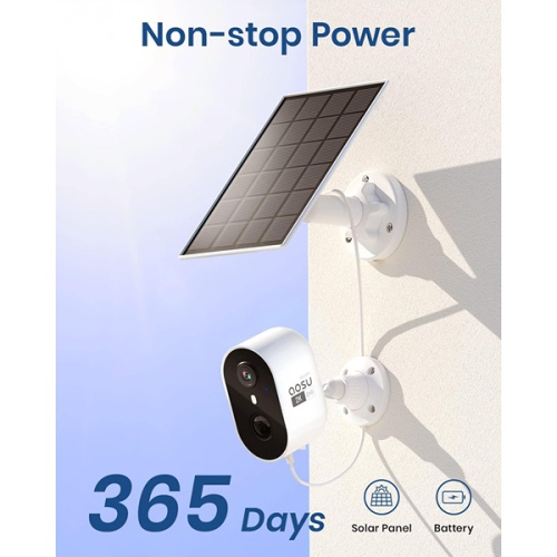 aosu 2K Security Camera Wireless Outdoor, Solar Powered Security Camera with Spotlight