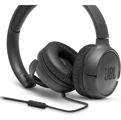JBL Tune 500 Wired On-Ear Headphones with One-Button Remote/Mic - Black