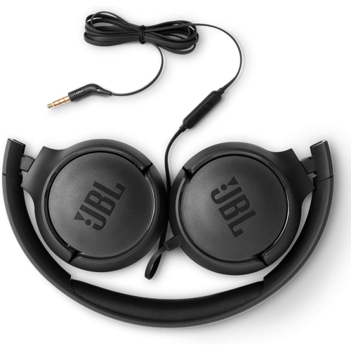 JBL Tune 500 Wired On-Ear Headphones with One-Button Remote/Mic - Black